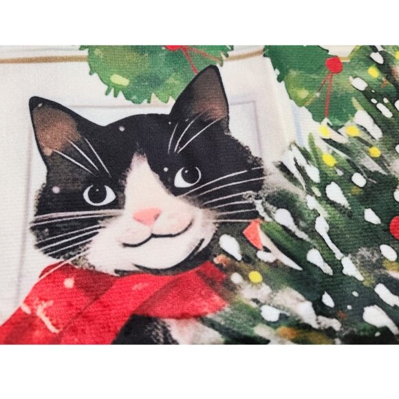 Cat Christmas Pillow Cover Soft Accent Decorative Throw Case Xmas Holiday Decor - Picture 4 of 11